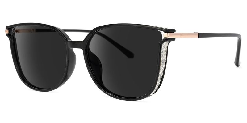 Square Black Polarized Sunglasses