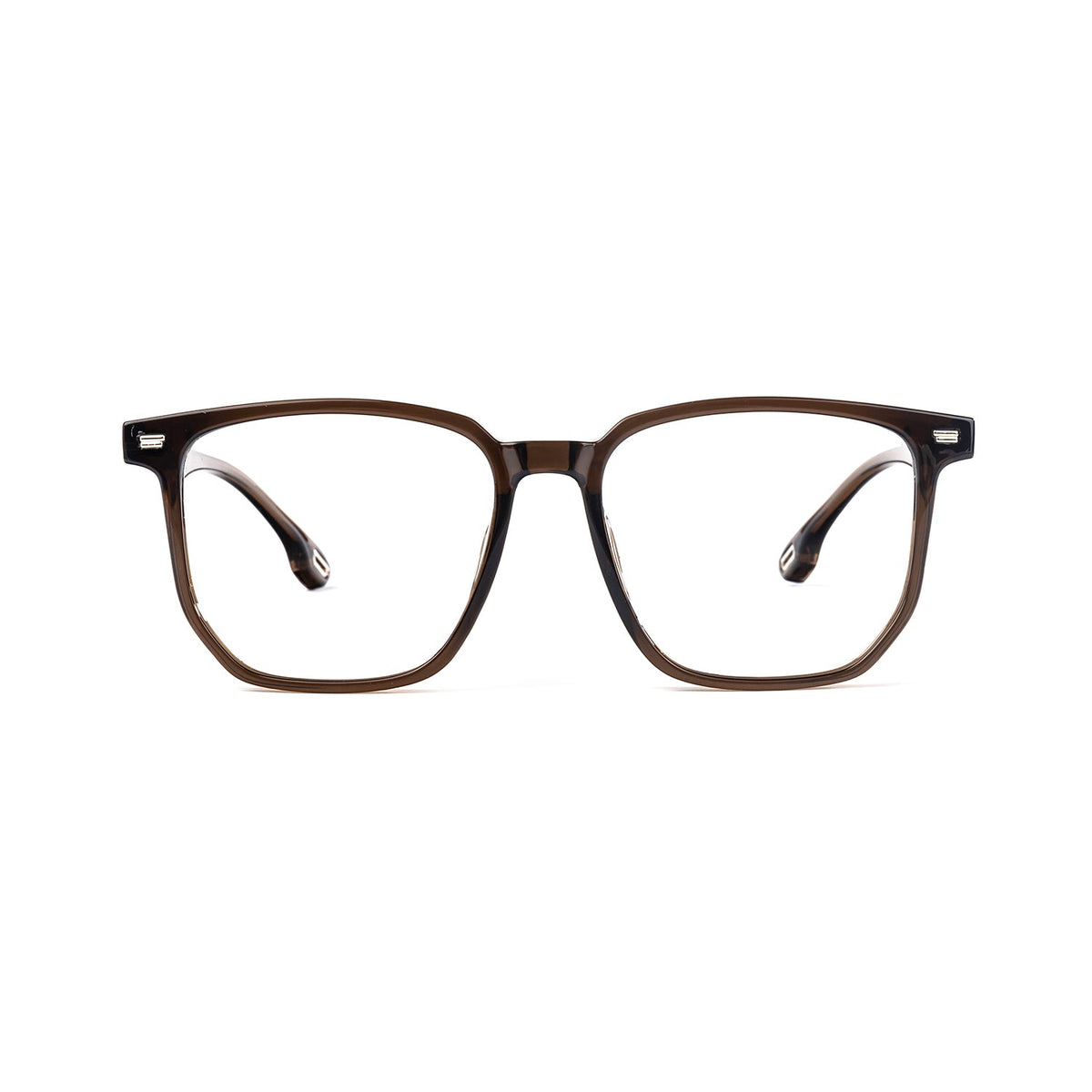 Osken dark brown square acetate eyeglasses front view