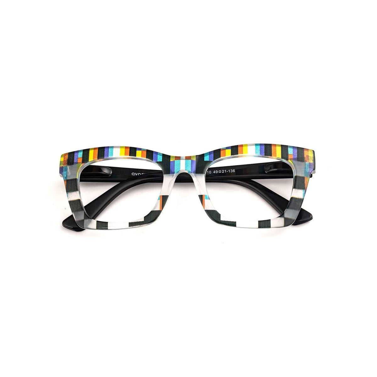 Fiora rainbow colors 1 cat eye acetate eyeglasses fit view