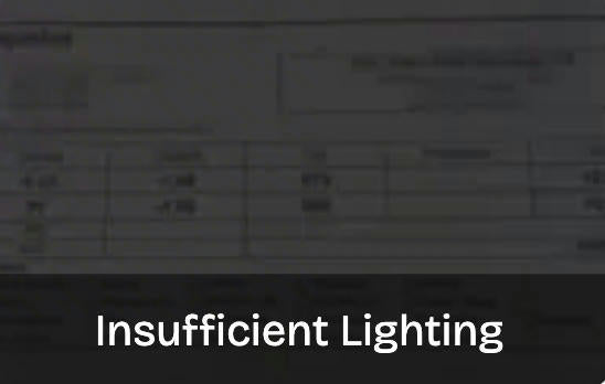 Insufficient lighting example
