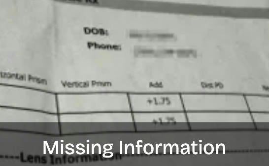 Missing information example