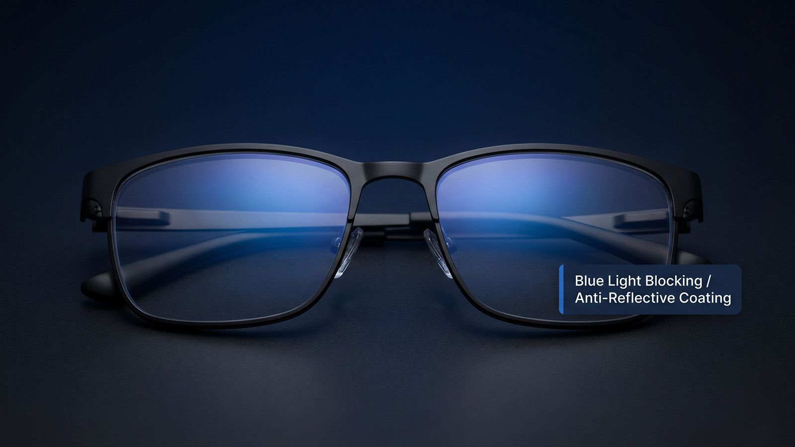 Blue light blocking glasses with anti-reflective lens effect