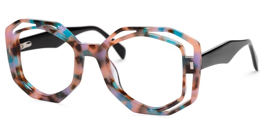 Bobbie Geometric Pink-Tortoise Eyeglasses